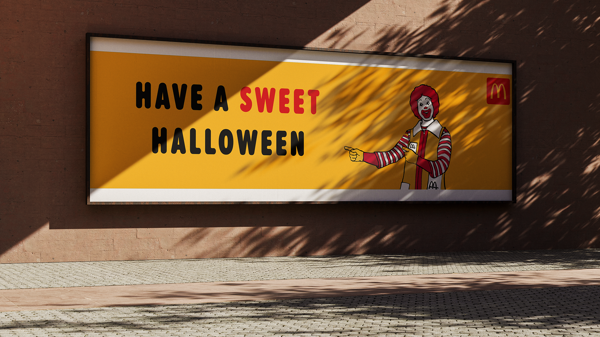Bilboard mockup with a McDonald's advertisement