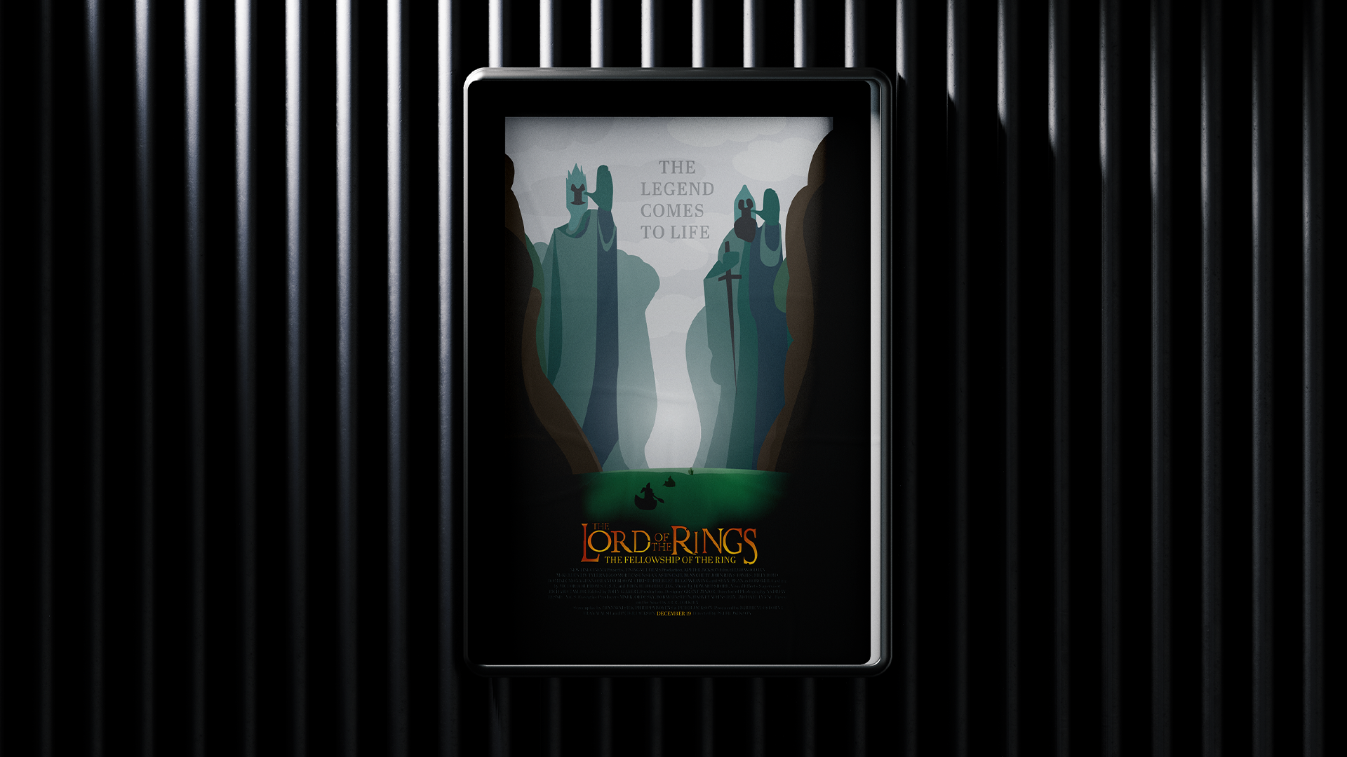 mockup of a poster with Lord of the Rings poster